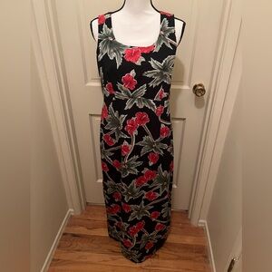 Vintage Hawaiian Dress Muumuu Floral Tropical Hilo Hattie Hibiscus Palm Tree 12